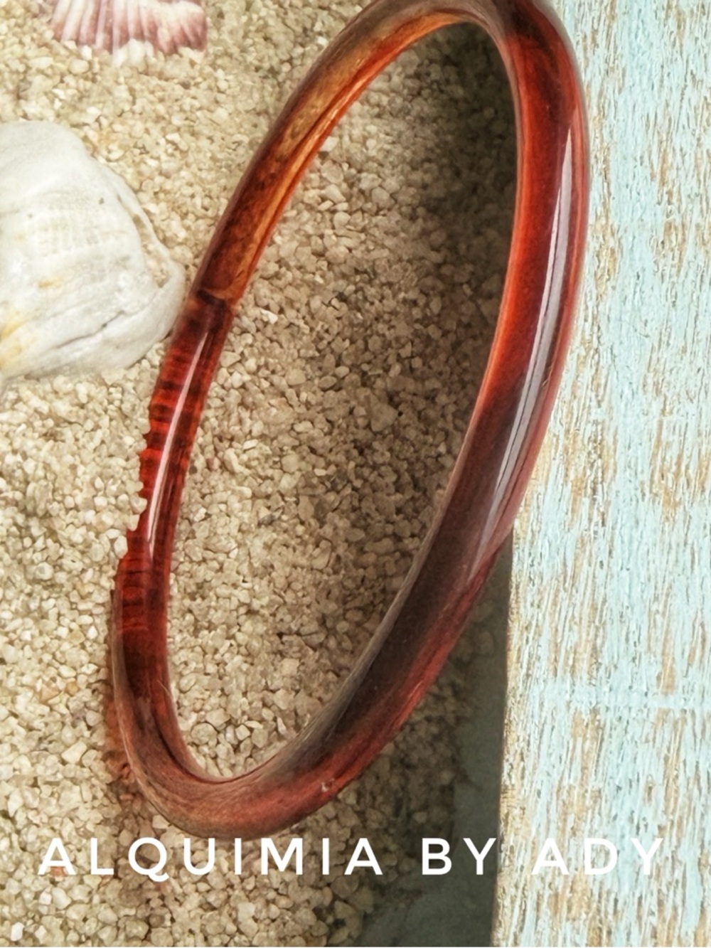MINIMAL+ STACKABLE +Amber-Brown Resin Bangle Bracelet